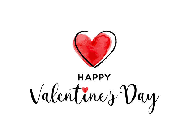 ilustraciones, imágenes clip art, dibujos animados e iconos de stock de bandera de caligrafía del día de san valentín con corazón - san valentin