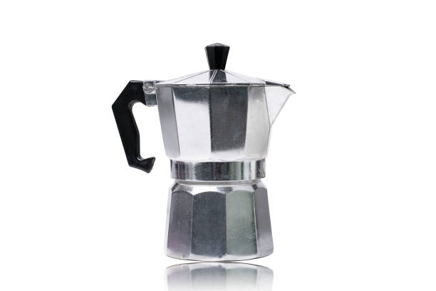 istock Moka coffee pot isolated on white background 1365161632