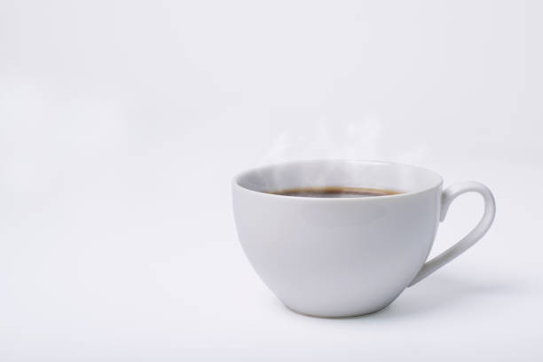 istock Cup of black coffee on white background 1365162667