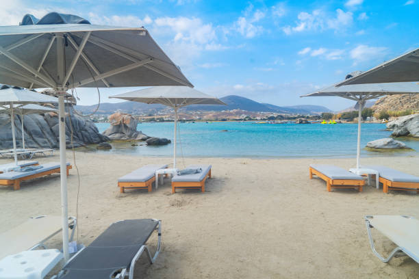 istock Romantic beach at greek island 1365165269