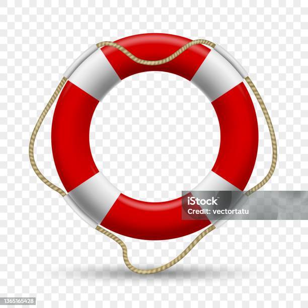 Lifebuoy On Transparent Stock Illustration - Download Image Now - Life Belt, Inflatable Swim Ring, Buoy