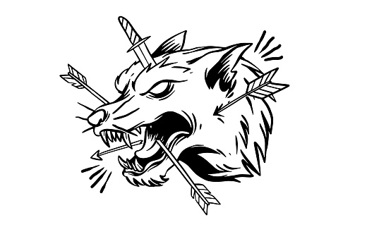 Vector Wolf illustration for T-shirt design