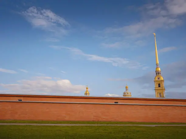 Peter-Pavel's Fortress is oldest architectural monument in St. Petersburg. Located on Hare Island, in St. Petersburg, the historical core of city.