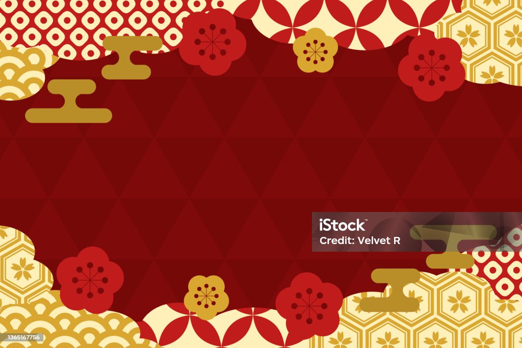 Red Subtle Japanese Patterns Red Japanese Pattern Background Stock Illustration - Download Image Now ...