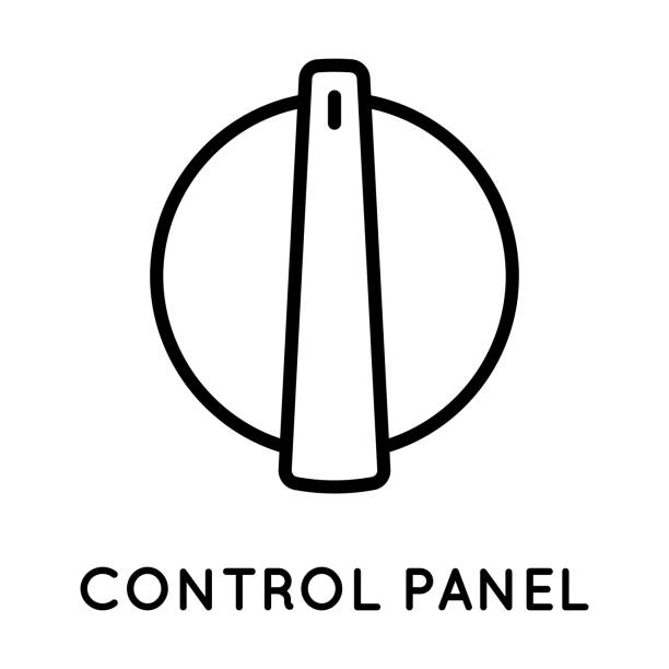 Power switch icon for control panel. Vector icon for displaying mode, power, programs. Made in simple style isolated on white background. The original size is 64x64 pixels. Power switch icon for control panel. Vector icon for displaying mode, power, programs. Made in simple style isolated on white background. The original size is 64x64 pixels oven dials stock illustrations
