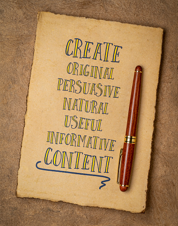 crear contenido original, persuasivo, útil e informativo photo