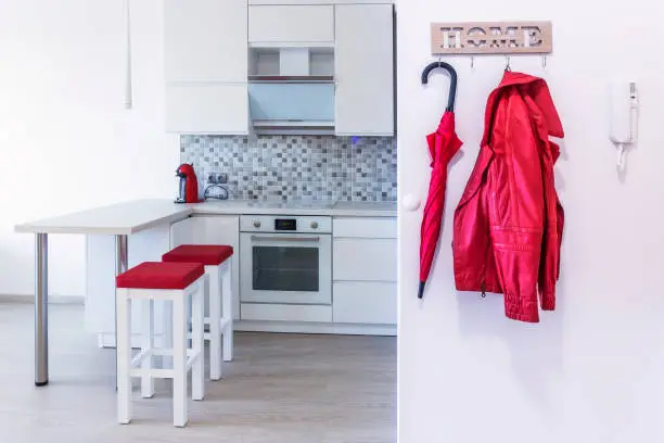 Kitchenette in a small modern apartment