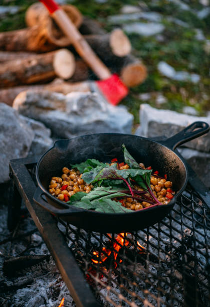 istock Vegan Meal Preparing by the Campfire 1365170950