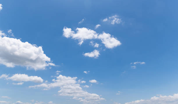 istock Panoramic view of clear blue sky and clouds, clouds with background. 1365173960