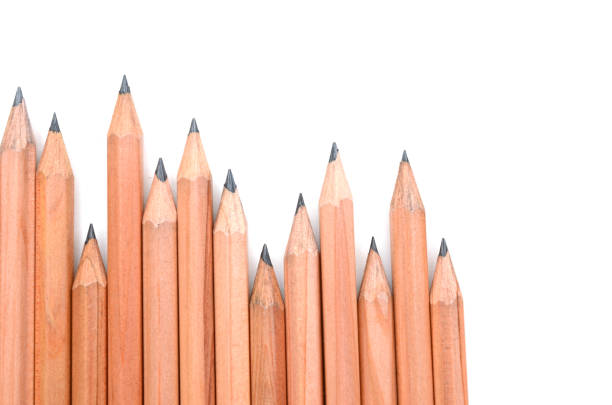 istock Row of sharpened wooden pencils 1365176373