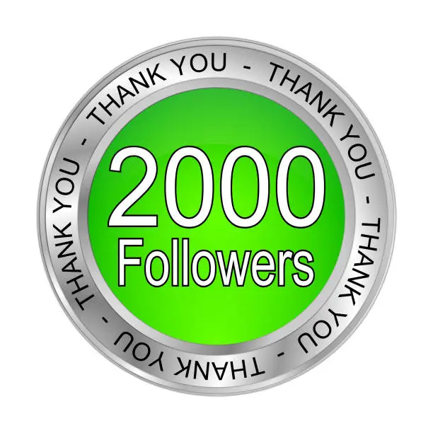 Photo of 2000 Followers Thank you - 3D illustration