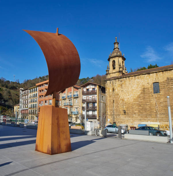 Pasaia, Spain - January 1, 2022. Monument to the admiral Blas de Lezo. Pasajes De San Pedro, 1689. Pasaia, Gipuzkoa, Spain.
