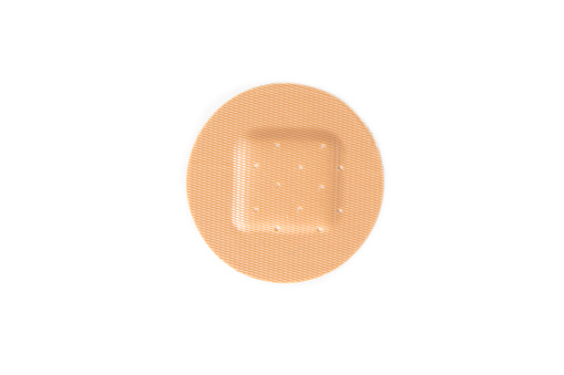 Square adhesive bandage on white background