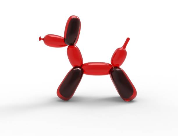 istock 3D rendering of a balloon dog isolated in white studio background. 1365188343