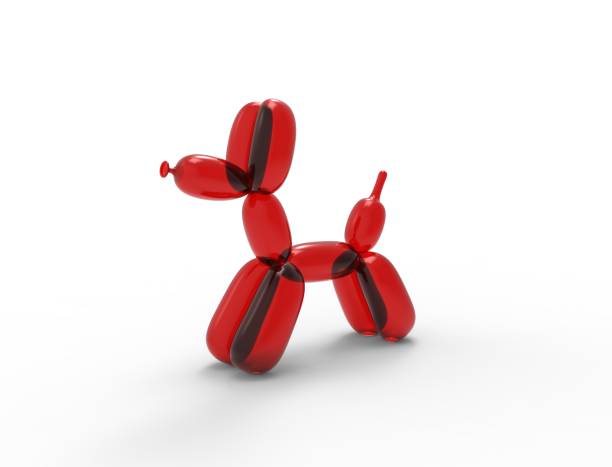 istock 3D rendering of a balloon dog isolated in white studio background. 1365188345