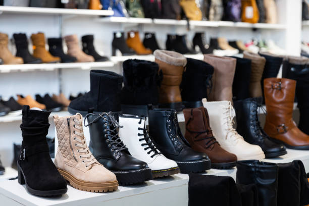 istock Showcase with casual stylish shoes 1365188714