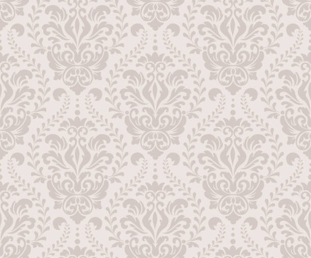 damast nahtloses musterelement. vektor floral damast ornament vintage illustration. - wallpaper pattern silk pattern rococo style stock-grafiken, -clipart, -cartoons und -symbole