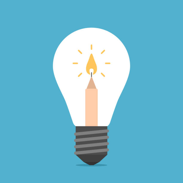 illustrations, cliparts, dessins animés et icônes de bougie à l’intérieur de l’ampoule - light bulb replace lighting equipment changing form