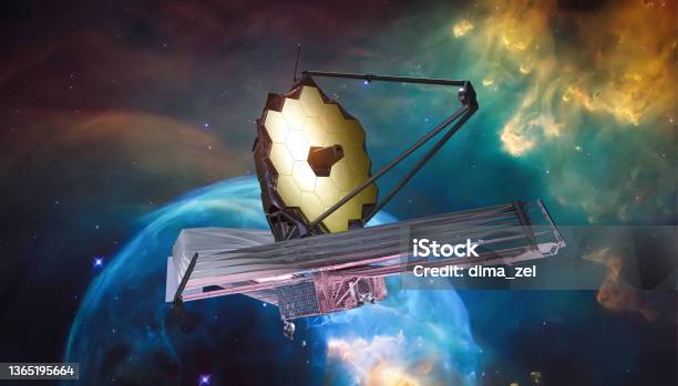 Jwst In Outer Space James Webb Telescope Far Galaxy Explore Scifi Space Collage Astronomy Science Elemets Of This Image Furnished By Nasa Stock Photo - Download Image Now