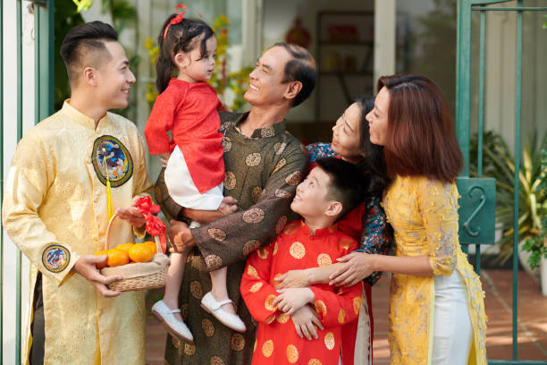 istock Family Dressed for Lunar New Year 1365199012