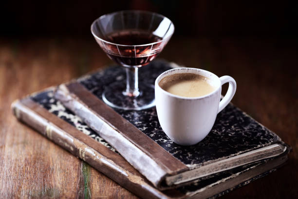 istock Cup of coffee on dark wooden background. 1365199030