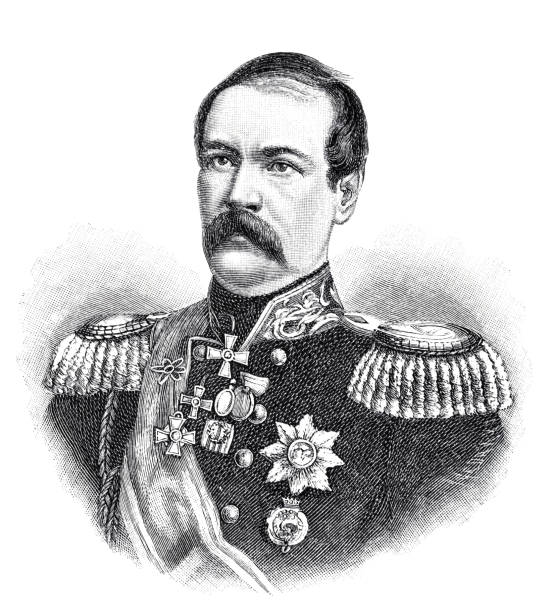 Count Eduard Ivanovich von Totleben, German-Baltic general Count Eduard Ivanovich von Totleben was a German-Baltic general in the Russian army. He was best known for his achievements in the field of fortress construction and engineering. Illustration from 19th century. когла закончиться война stock illustrations
