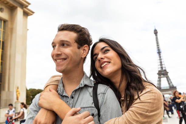 istock Couple having a romantic vacation in Paris 1365200647