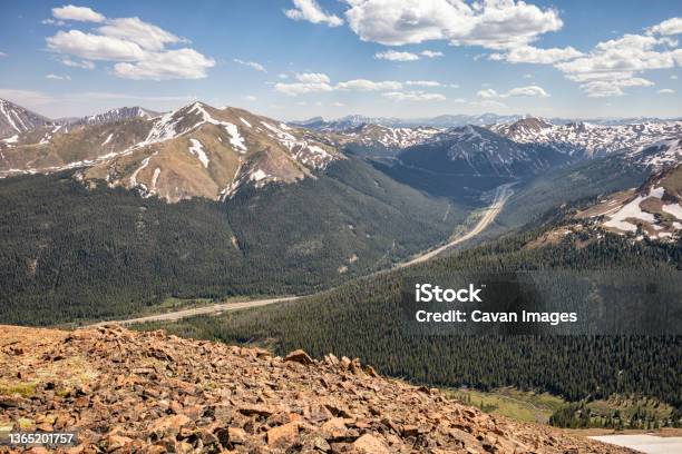 I70 Winding Through The Rocky Mountains Stock Photo - Download Image Now - Loveland Pass, Rocky Mountains - North America, Adventure