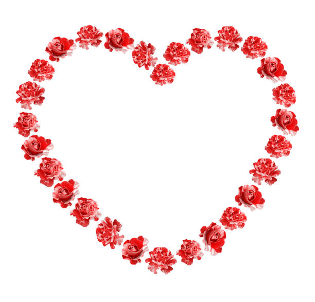 Neon Red Heart Pattern, Valentine's Day Background