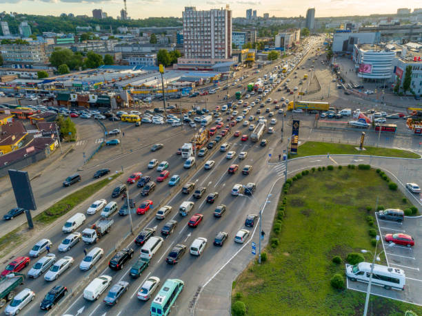 istock Traffic jam in Kiev. Ukraine.