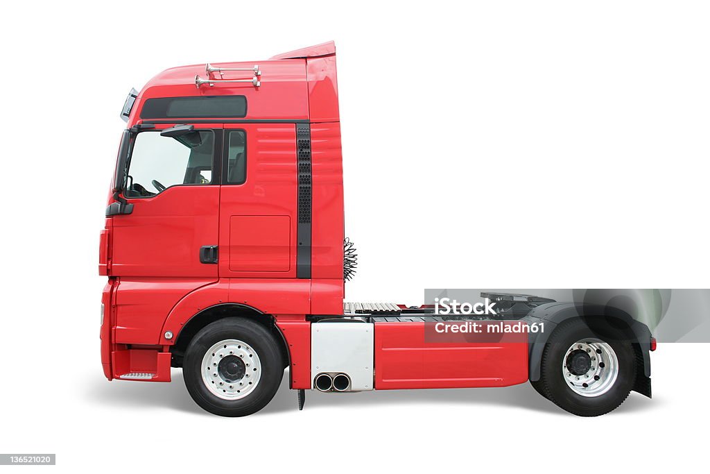 Camion rosso - Foto stock royalty-free di Sfondo bianco
