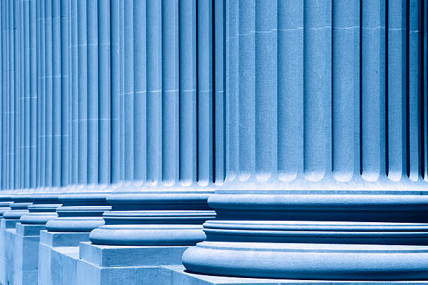 グループ会社青いビジネスの柱 - federal building column government law ストックフォトと画像