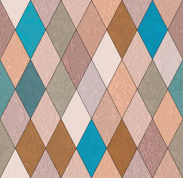 Vector illustration of seamless   rhomb   patchwork  grunge  pattern