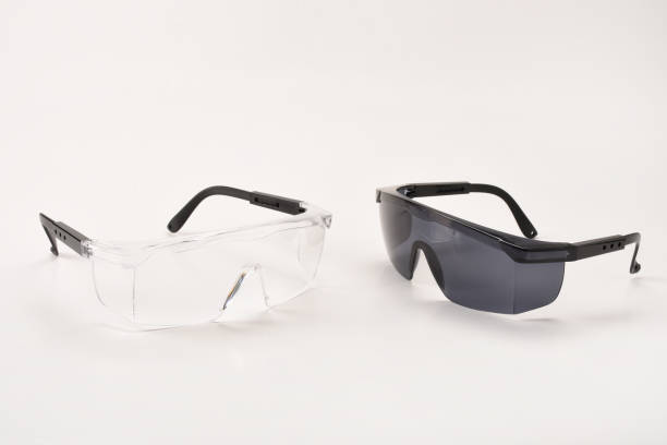 istock Protective eyewear safety glasses on the white background 1365222959