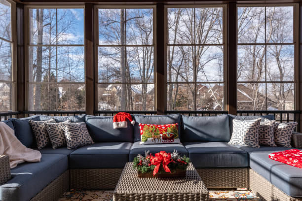 istock Cozy Porch Enclosure in Winter 1365227355