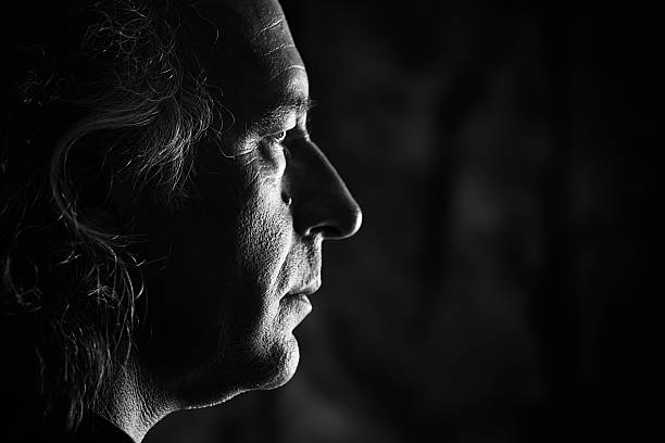 istock black and white profile of mans face 136522753