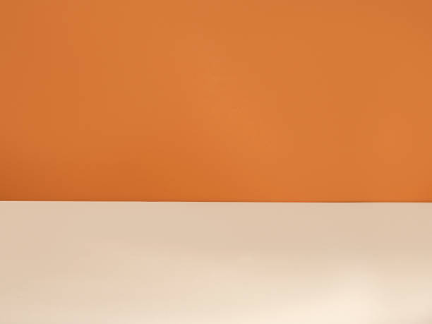 Corner of a yellow room. Minimalistic empty studio background for product display. Blank showroom stage. 3D render.