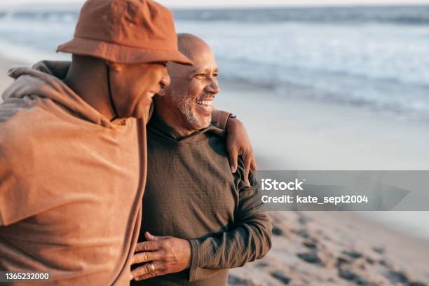 Live Well On Less Than You Think Stock Photo - Download Image Now - Senior Adult, Gay Couple, Couple - Relationship