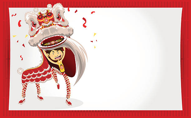 ilustrações, clipart, desenhos animados e ícones de cartão de felicitações de ano novo chinês lion dance - snake year china chinese new year
