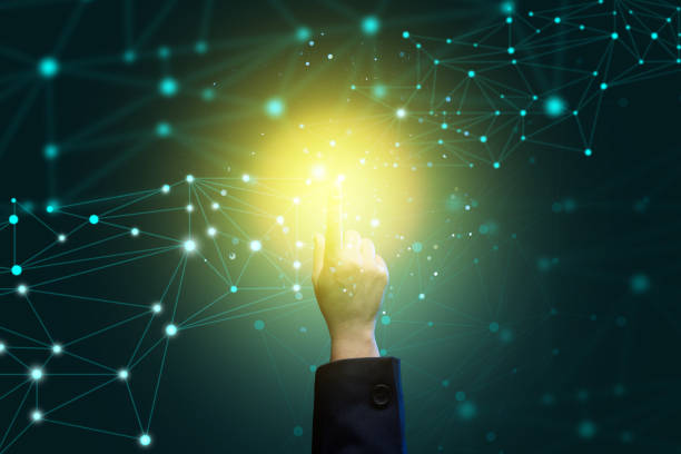istock world wide web internet with connections and female hand. Wireless coverage of the planet 1365234707