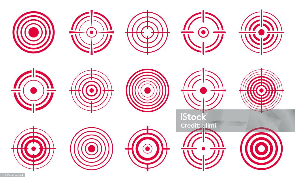 Icônes de cible rouge - clipart vectoriel de Cible - Matériel de sport libre de droits Icônes de cible rouge - clipart vectoriel de Cible - Matériel de sport libre de droits