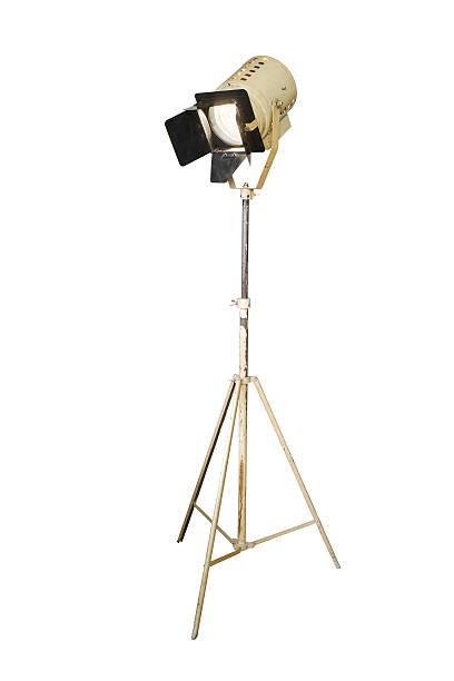 istock Image of a single spotlight on a tripod stand 136523745