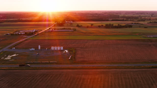 Fracking Operations and Farmland in Oklahoma - Aerial