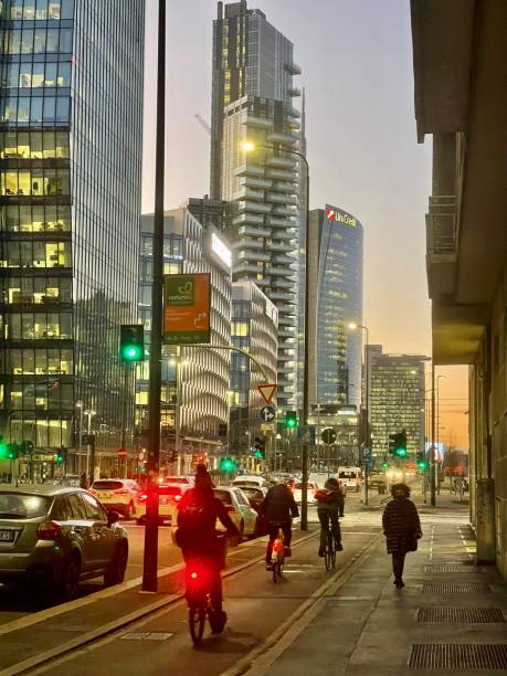 istock Urban shots of the Diamond Tower in Milan 1365242586