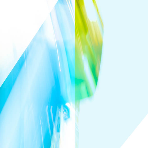 istock Blue, green, and white acrylic painting-style backdrop image created by camera pan for dynamic abstract conceptual themes. 1365244963