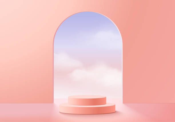 istock 3d background products valentine podium in love platform. heart background vector 3d with winners podium. stand to show cosmetic products. Stage showcase on pedestal modern studio pink pastel 1365247369