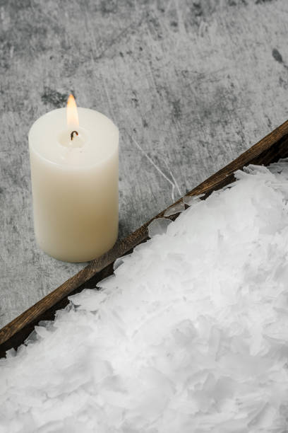 istock Candles and ice on the slate 1365257474