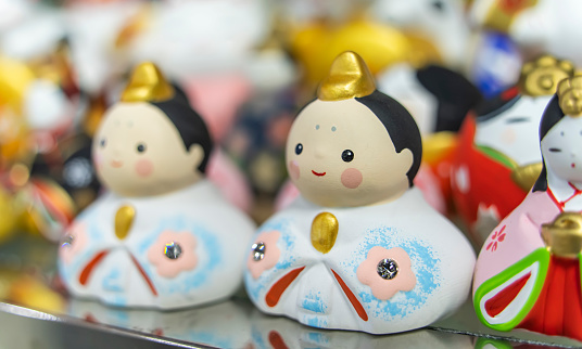 Traditional Japanese dolls used for a Hinamaturi festival for girls
