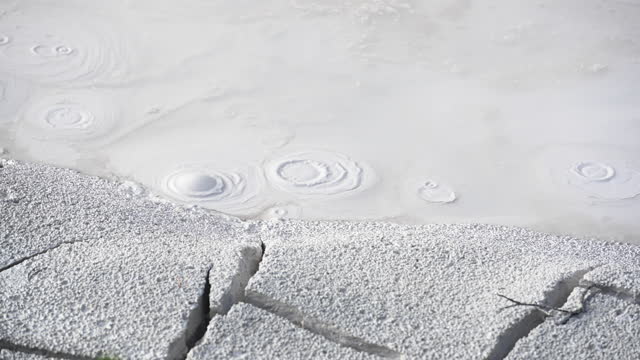 Tiny Bubbles in White Muddy Paint Pot