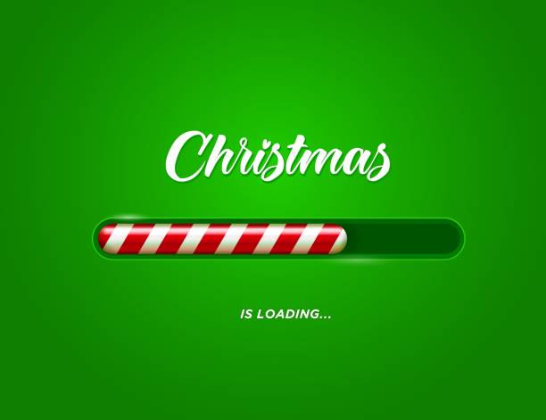 ilustrações de stock, clip art, desenhos animados e ícones de christmas loading progress bar with candy cane - christmas holiday vacations candy cane